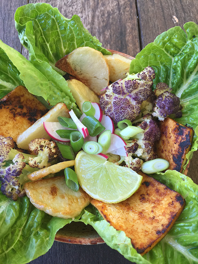 tofu bacon salad