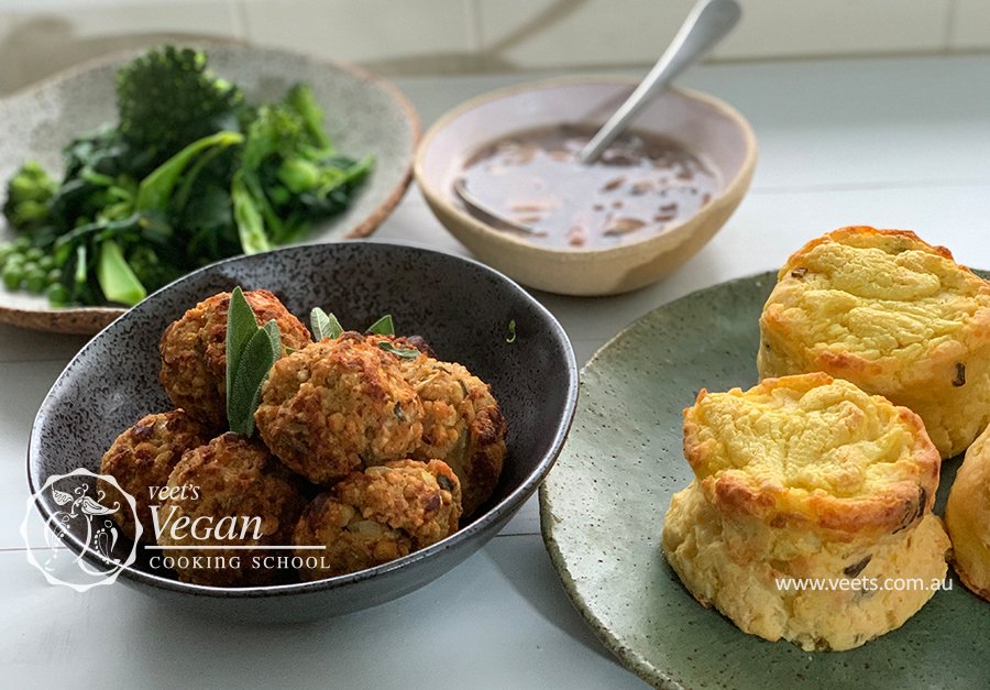 Graduation Potatoes and Tempeh Stuffing Balls