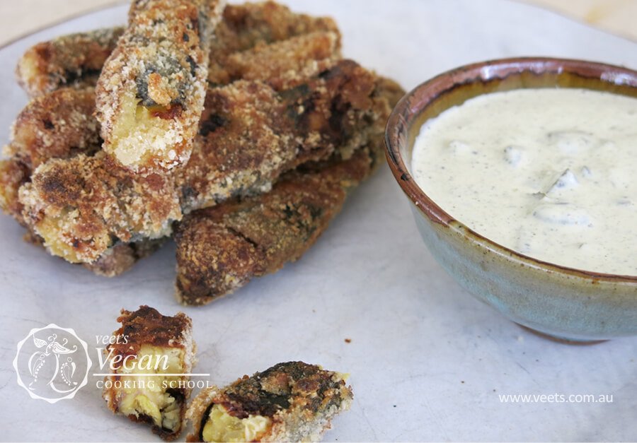 Tempeh Fingers with Hemp Seed Tartare