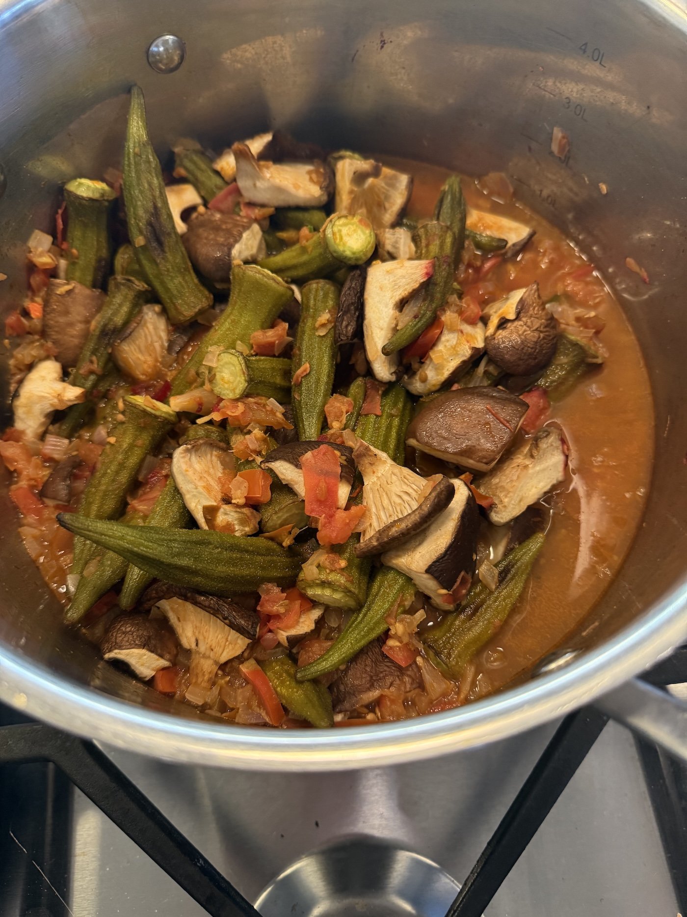 Ethiopian okra and mushlamb stew (Bamia)
